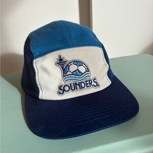 Sounders FC Blue and White 5 Panel Cap, OSFM, EUC